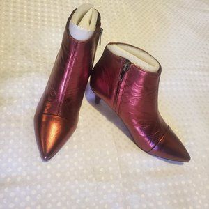 Sam Edelman Leather Metallic Pointed Toe Boots